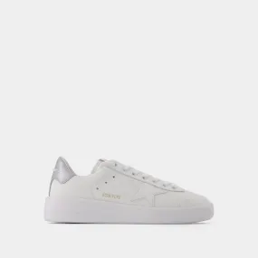 Pure Star Sneakers in White and Silver Leather