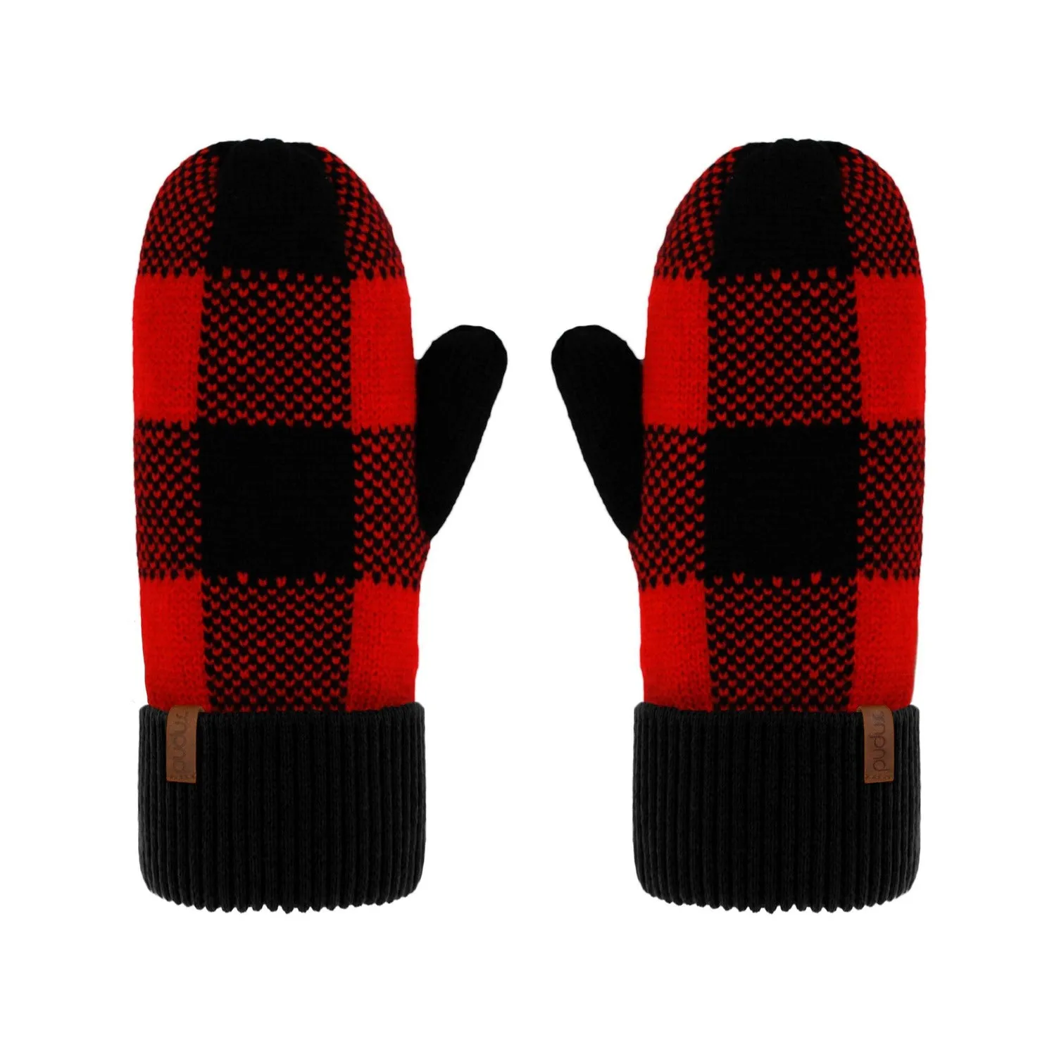 Recycled Mittens - Lumberjack Red