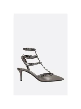 Rockstud Laminated Leather Slingback Pumps
