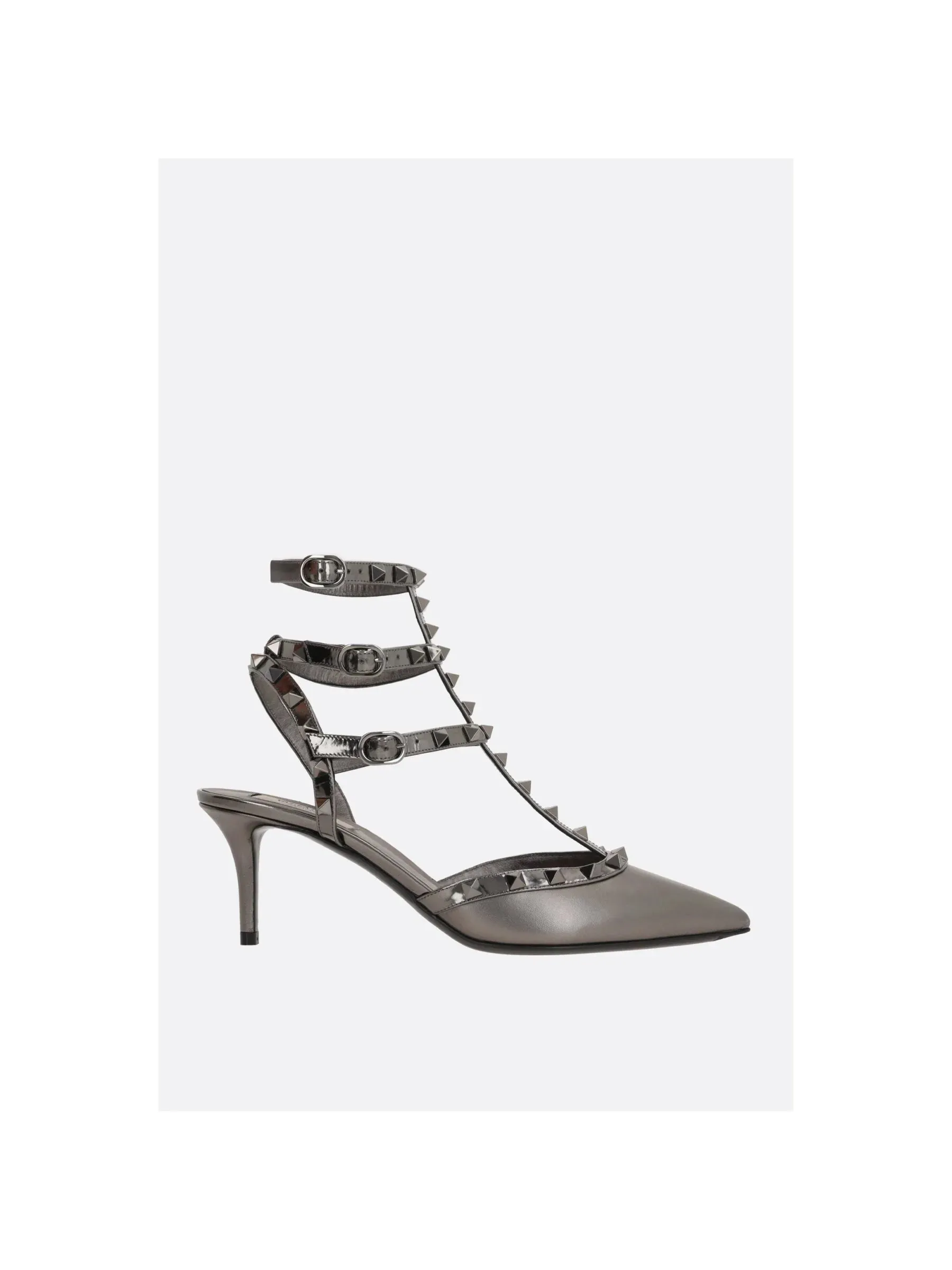 Rockstud Laminated Leather Slingback Pumps