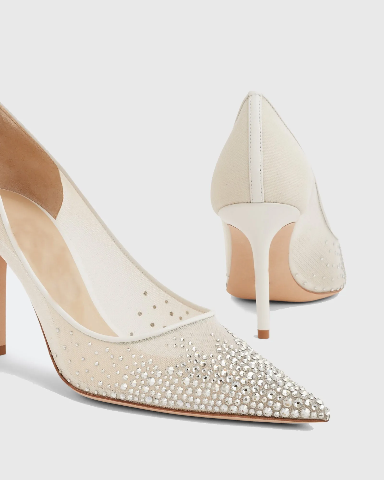 Romina Starry Rhinestone Pumps In Apricot