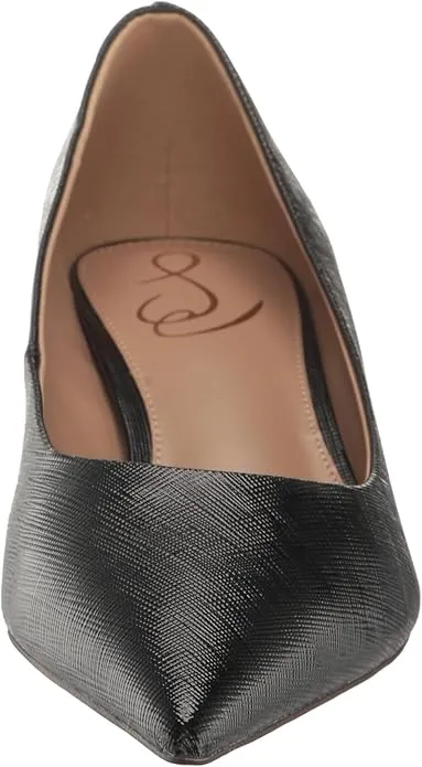 Sam Edelman Franci Black Patent Pointed Toe Slip On Kitten Heeled Classic Pumps
