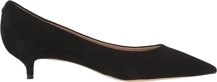 Sam Edelman Franci Black Suede Pointed Toe Slip On Kitten Heeled Classic Pumps