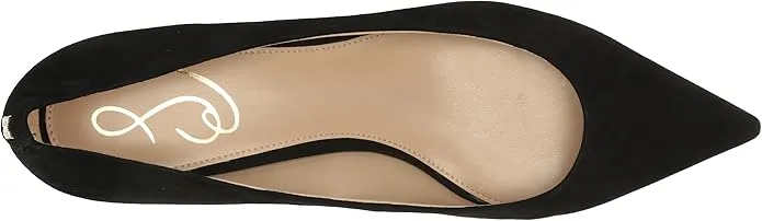 Sam Edelman Franci Black Suede Pointed Toe Slip On Kitten Heeled Classic Pumps