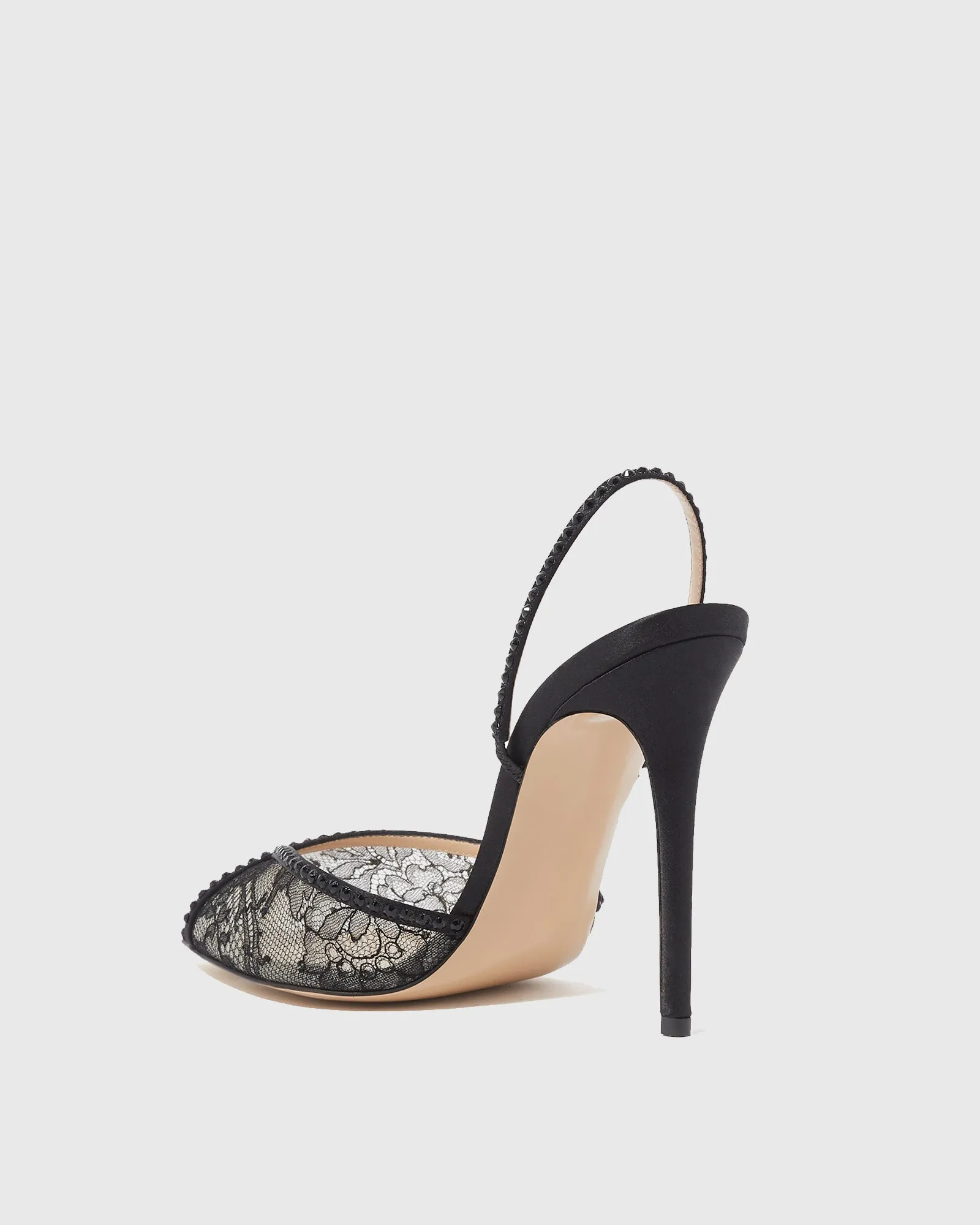 Sarva Lace Slingback Pumps In Black