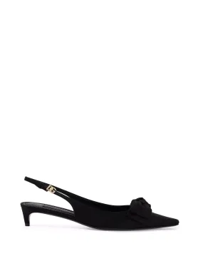 Satin Pointed Toe Slingbacks