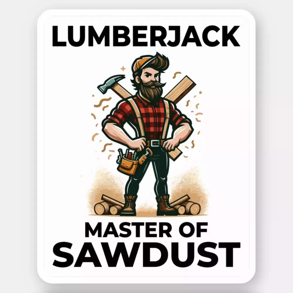 Sawdust Maestro: The Playful Versatility of our Lumberjack Hero Stickers