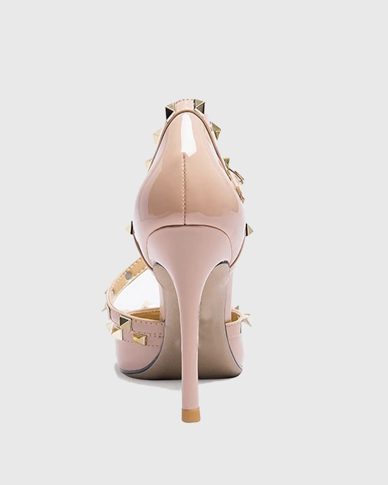 Seija Rivet Lace Up Pumps In Beige