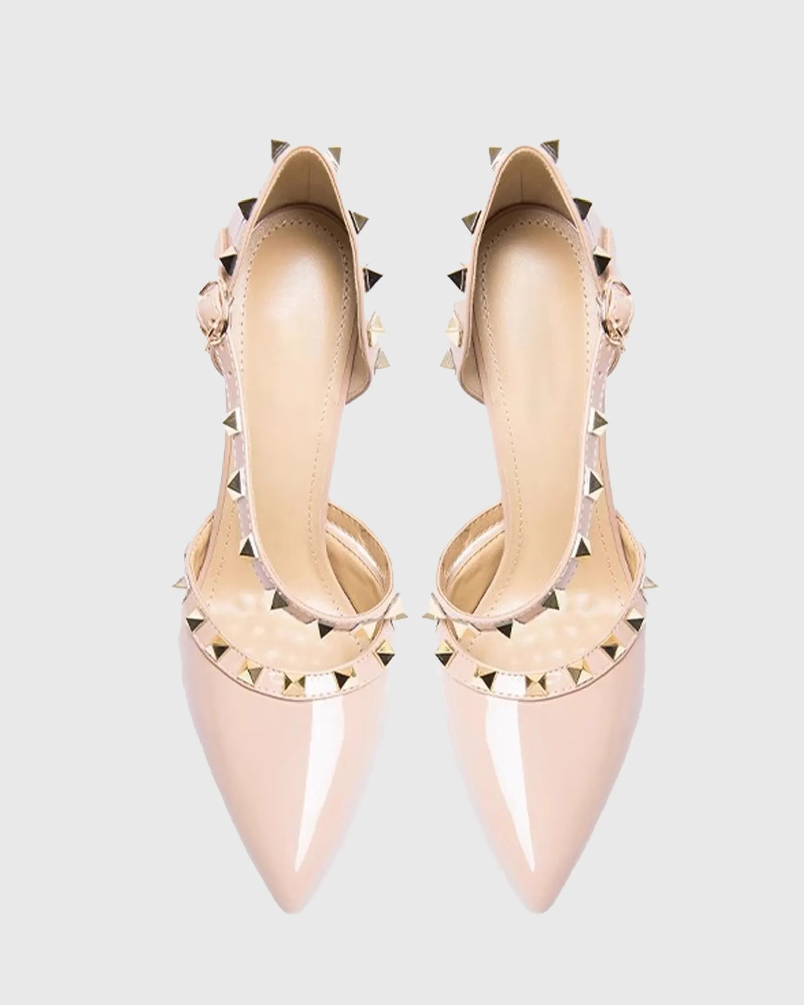 Seija Rivet Lace Up Pumps In Beige