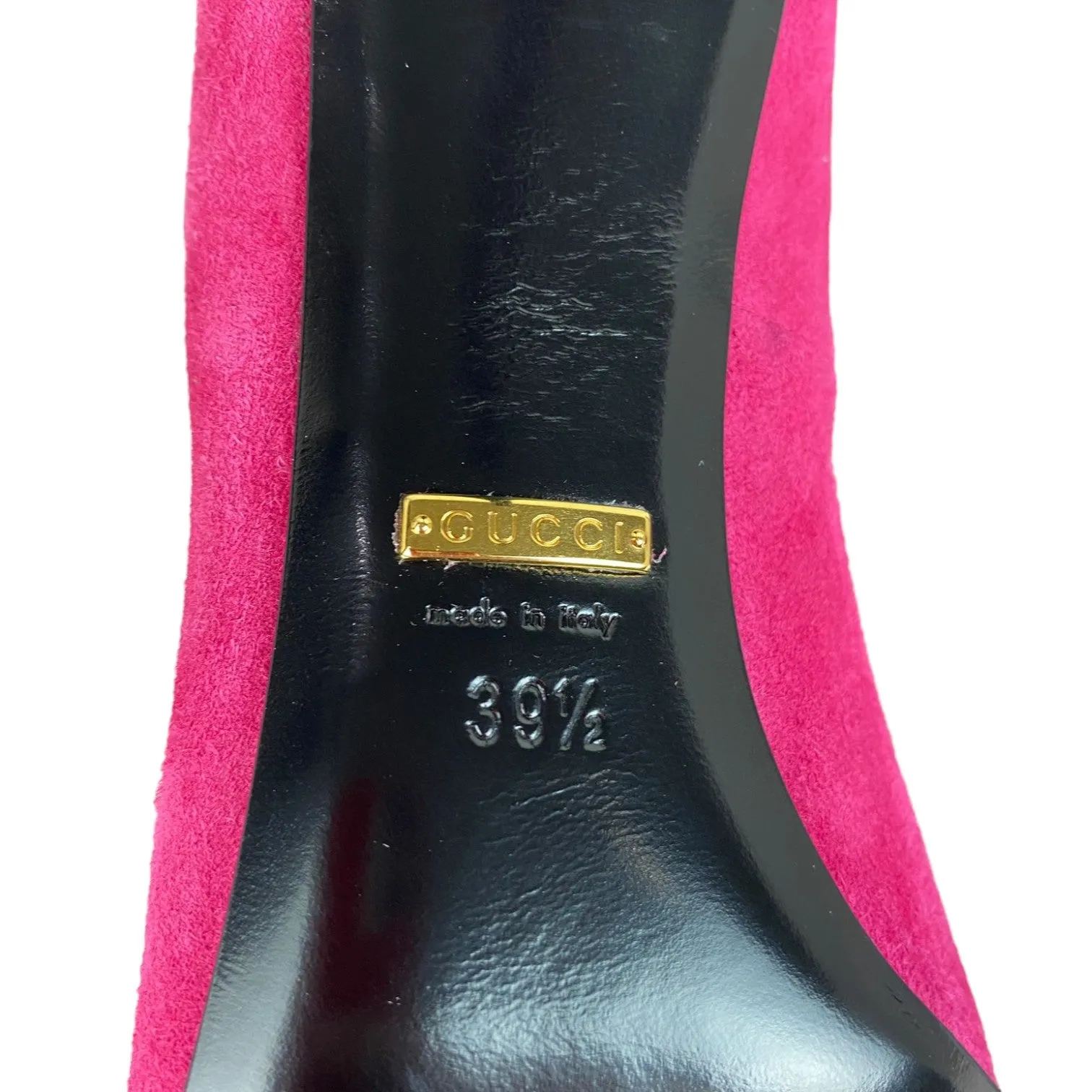 Semi-Pointed Toes Colorblock Pattern Pumps Suede Pink Size 39.5