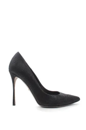 Sergio Rossi Textured Leather Pointed Pumps