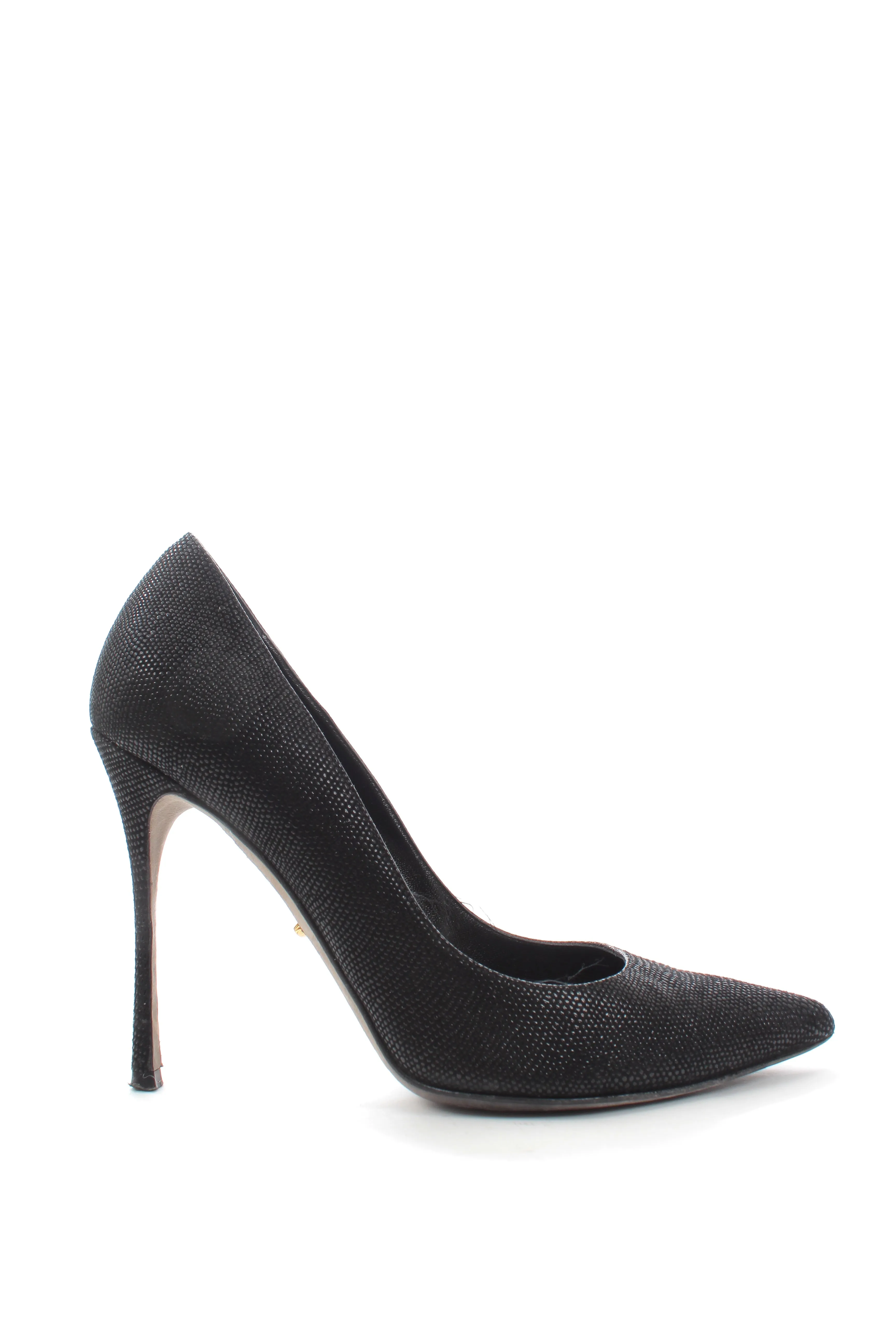 Sergio Rossi Textured Leather Pointed Pumps