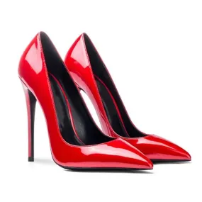 Sexy Patent Leather Pointed Toe Stiletto Heel Pumps