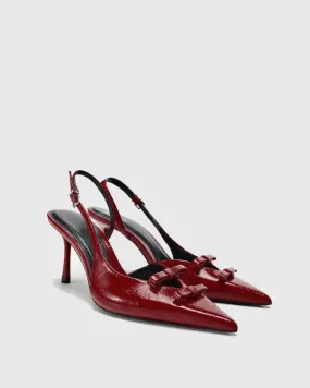 Shae Bow Slingback Pumps In Red
