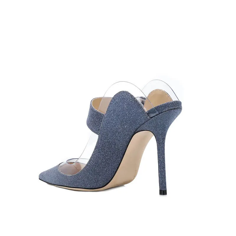 Simple Pointed Toe Stiletto Heel Mules Pumps