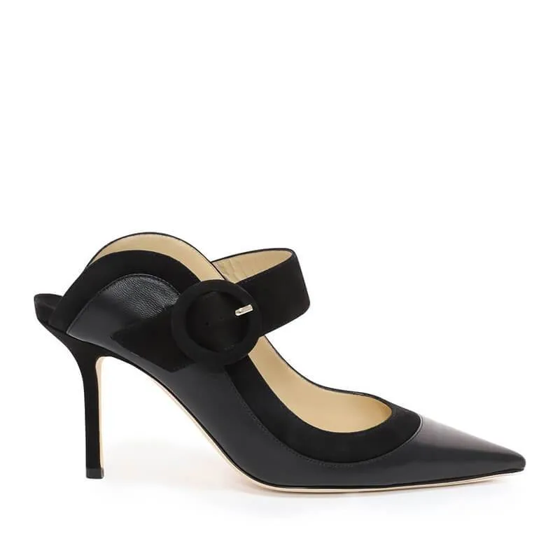 Simple Pointed Toe Stiletto Heel Mules Pumps