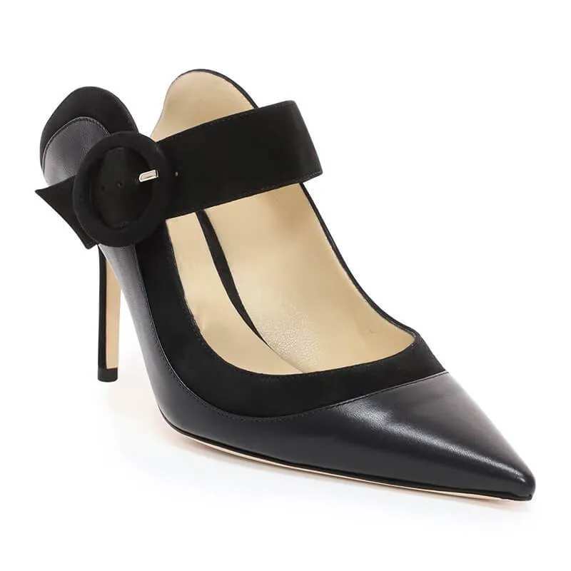 Simple Pointed Toe Stiletto Heel Mules Pumps