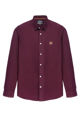 SOLID MAROON SLIM FIT SHIRT