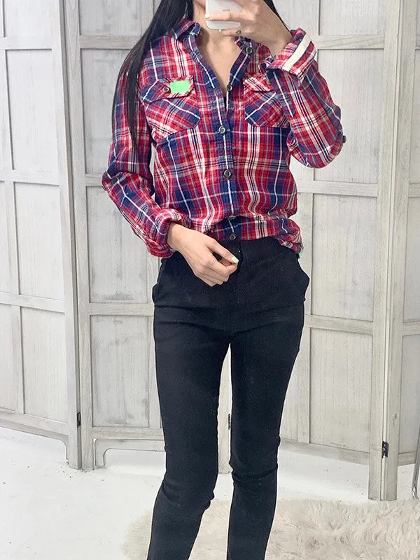 Superdry Men's Lumberjack Twill Shirt Appleton Diva Blue MS4HE003F8