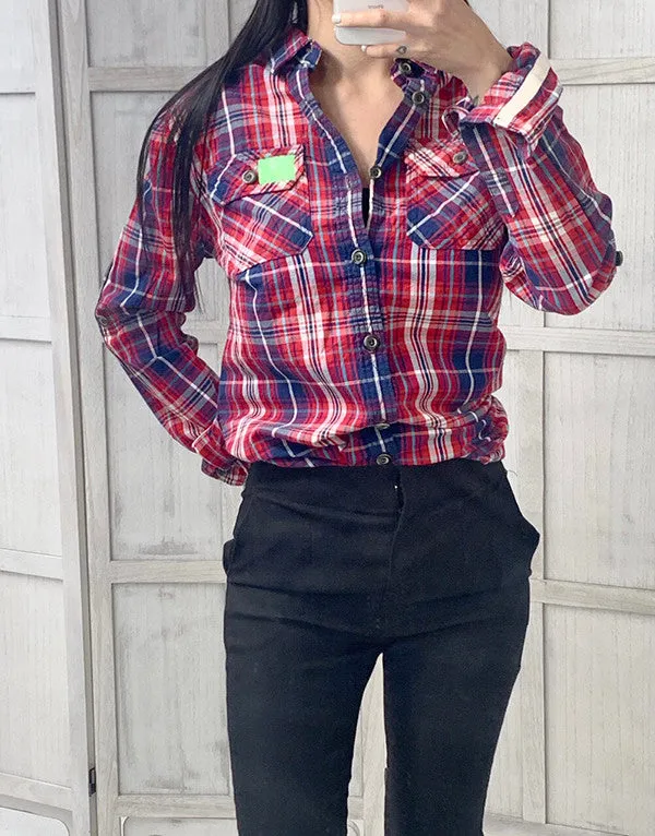Superdry Men's Lumberjack Twill Shirt Appleton Diva Blue MS4HE003F8