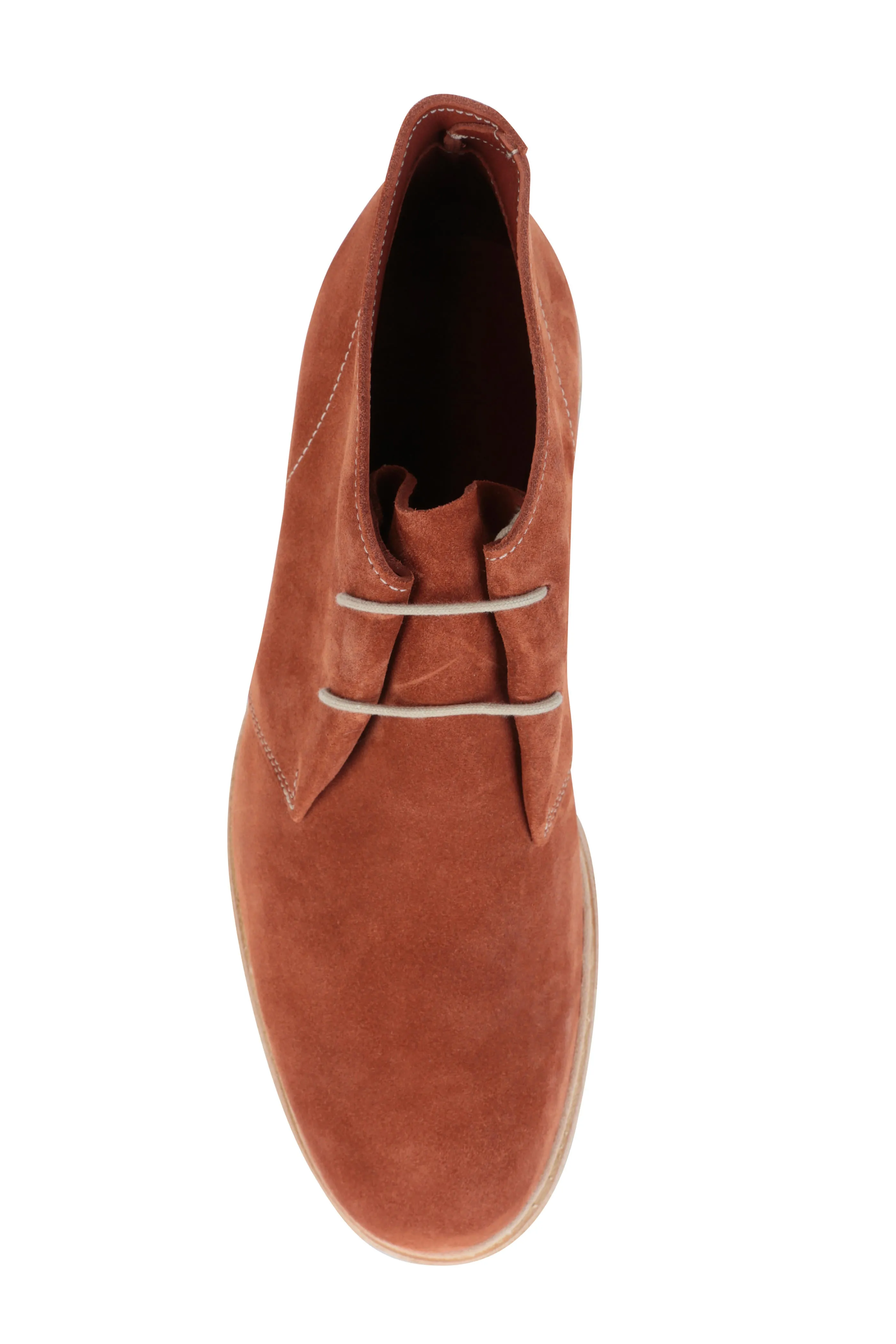 Tod's Men's Rust Suede Lace Detailed Slip On Stacked Heel Dessert Chukka Boots