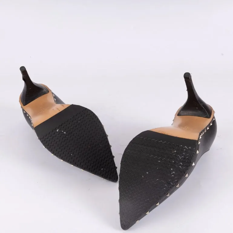 Valentino Black Leather Rockstud Soul Pumps