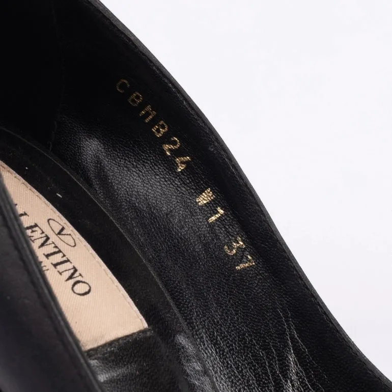 Valentino Black Leather Rockstud Soul Pumps