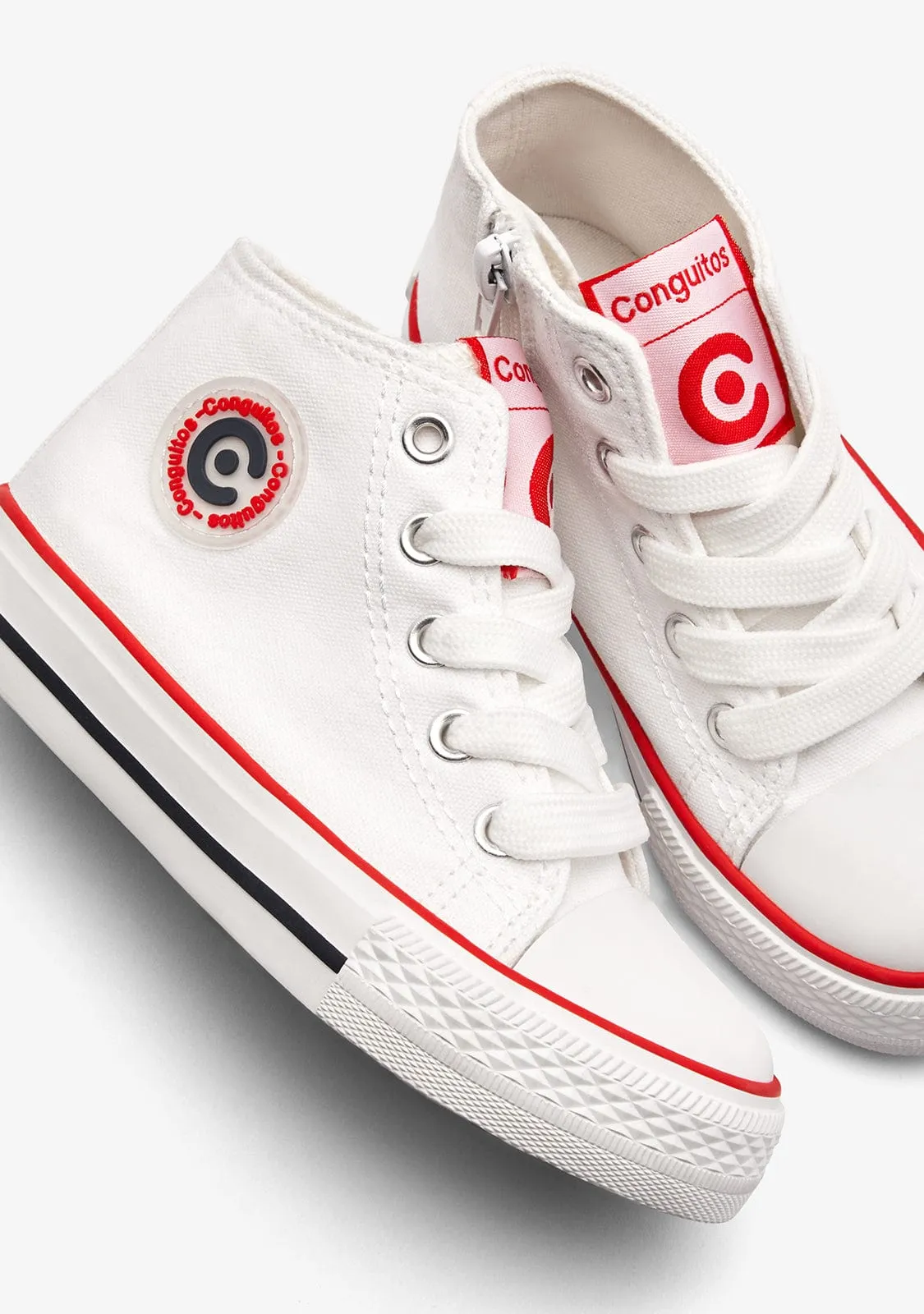 White Basic Logo High Sneakers