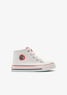 White Basic Logo High Sneakers