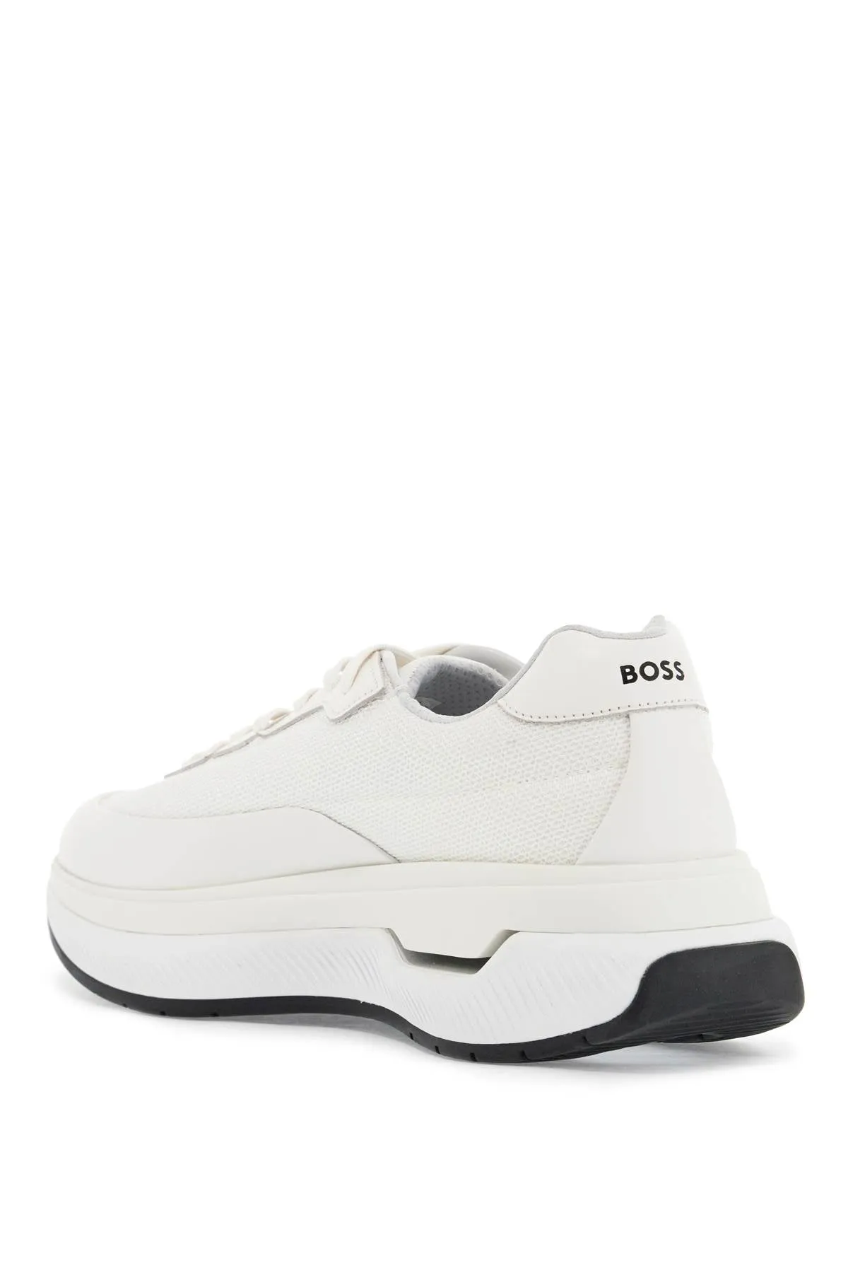 white cotton void_runn_ltny sneakers with hook-and-loop closure 50529514 WHITE