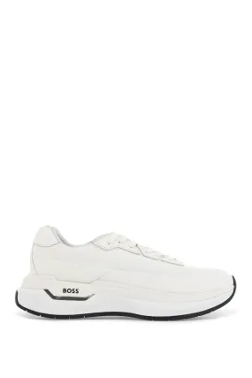 white cotton void_runn_ltny sneakers with hook-and-loop closure 50529514 WHITE