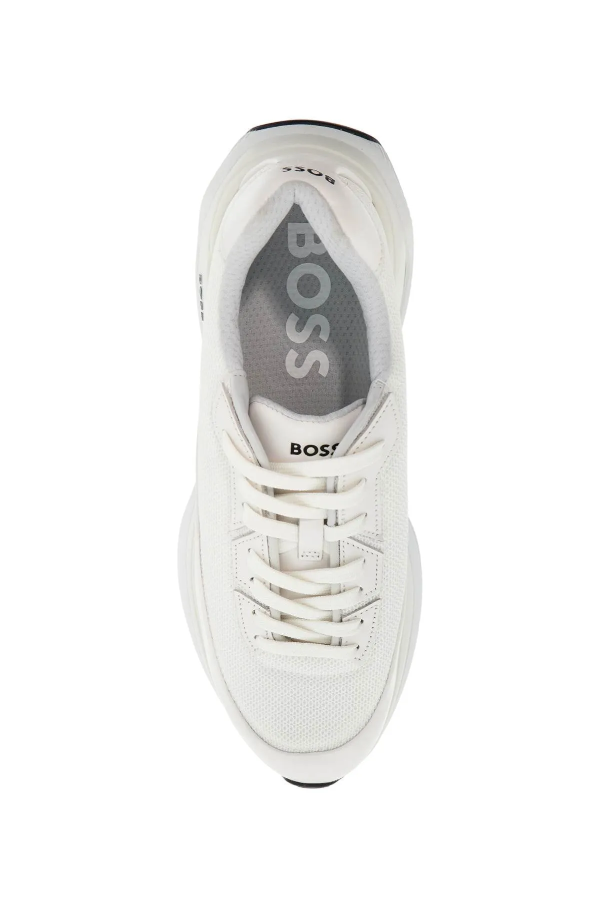 white cotton void_runn_ltny sneakers with hook-and-loop closure 50529514 WHITE