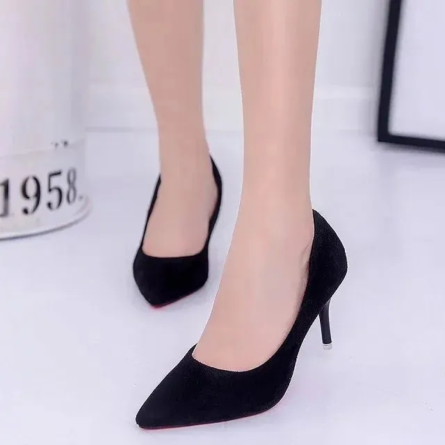 Women's Pointed Toe Pumps | Faux Suede High Heels Slingback Shoes