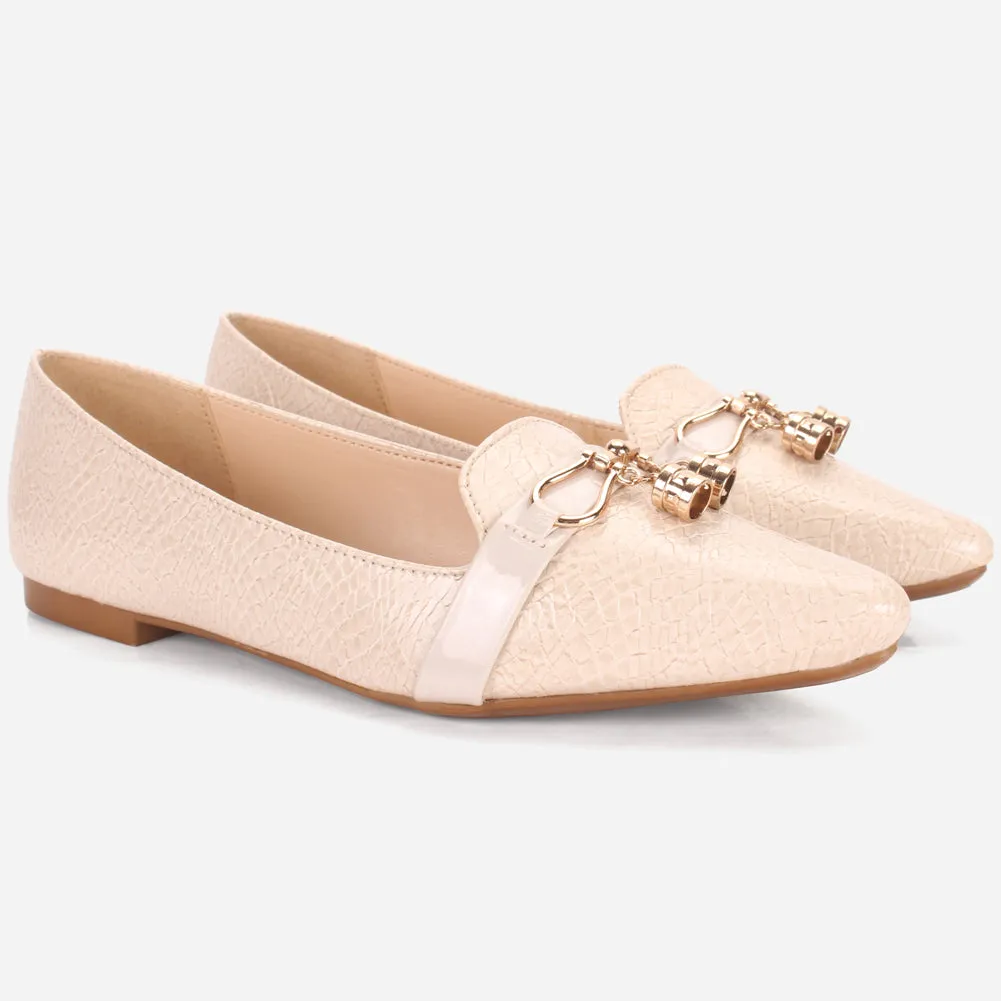 Women's "POLLI" Pointed Toe Slip On Flat Pumps