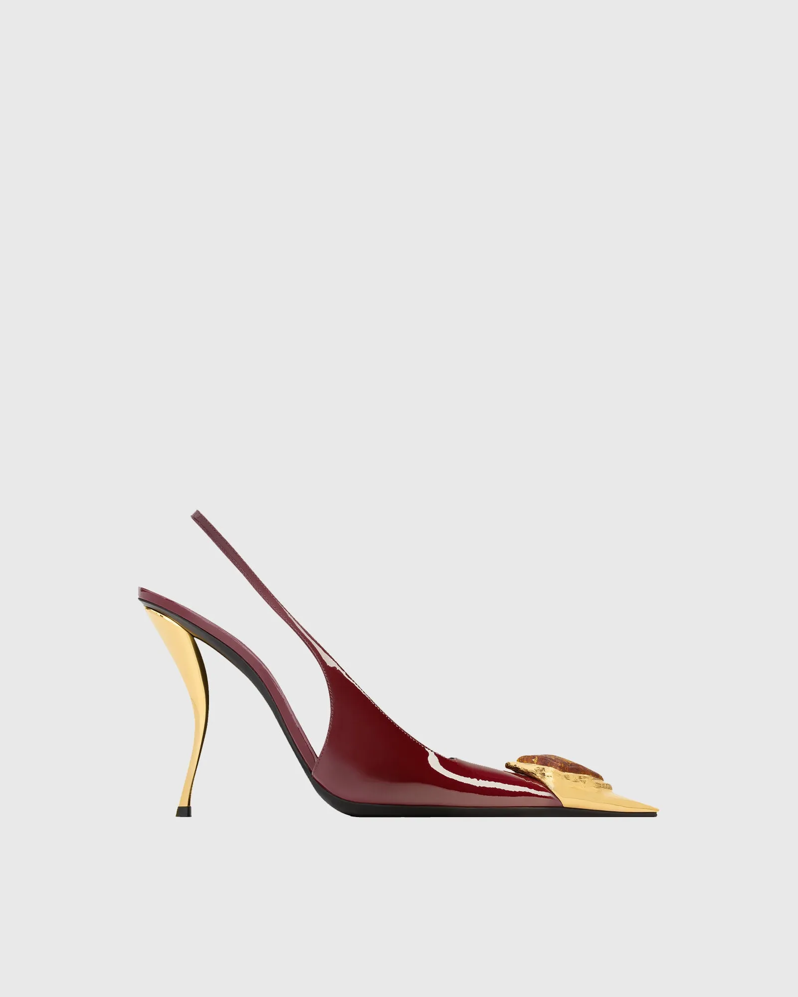 Xue Rhinestone Toe Slingback Pumps In Red