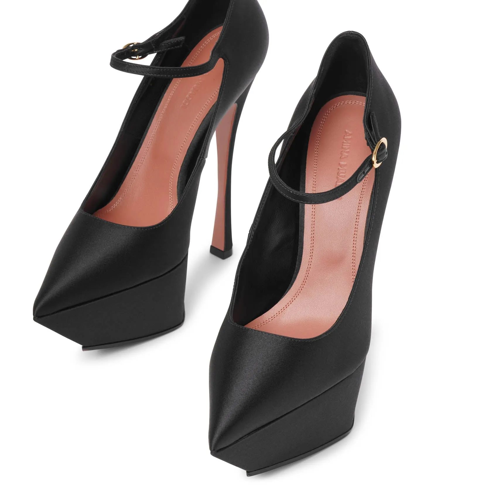 Yigit 150 black satin pumps