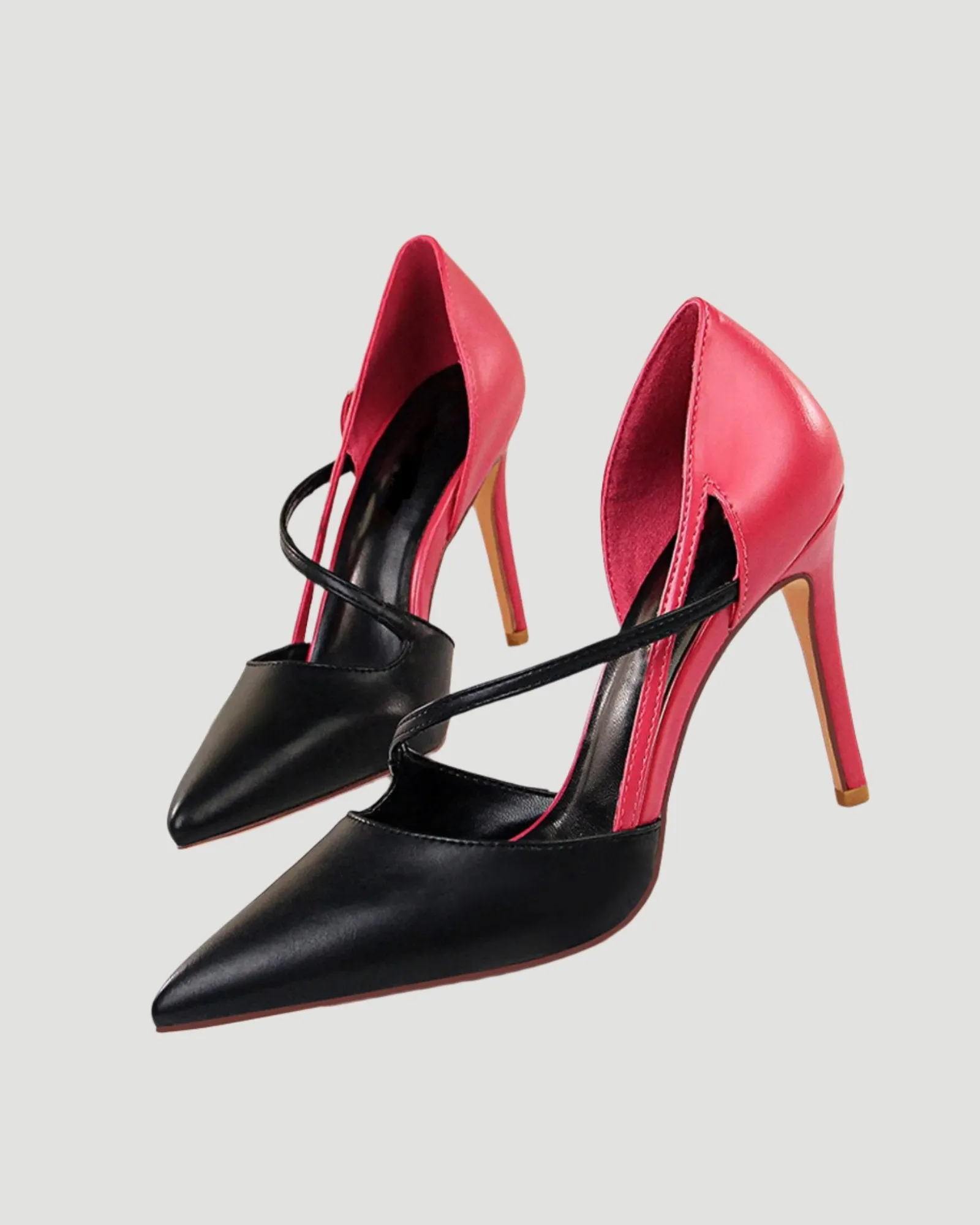 Zaida Colorblock Splicing Cutout Pumps In Black